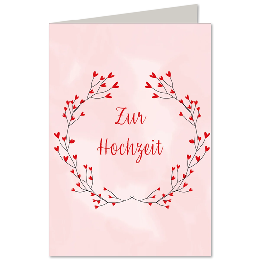 KEITCARDS Klappkarte Zur Hochzeit Herzchenkranz