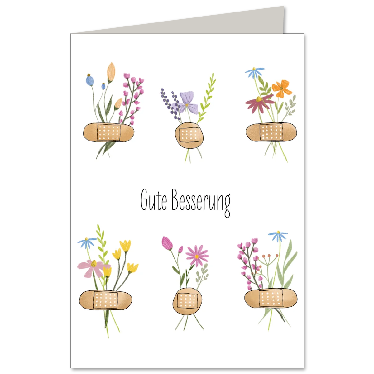 KEITCARDS Klappkarte Blumenpflaster Gute Besserung