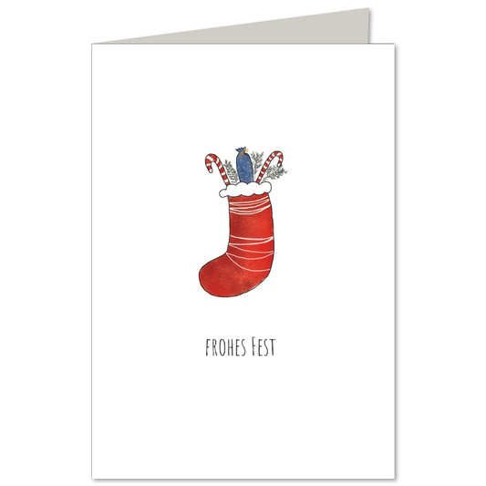 KEITCARDS Klappkarte Weihnachtssocke Frohes Fest