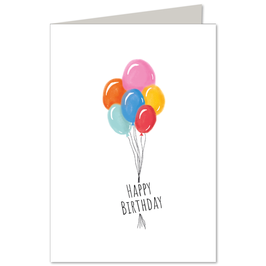 Illustrierte KEITCARDS Klappkarte Bunte Ballons zum Geburtstag von Nina van Bergen inklusive passendem C6 Briefumschlag