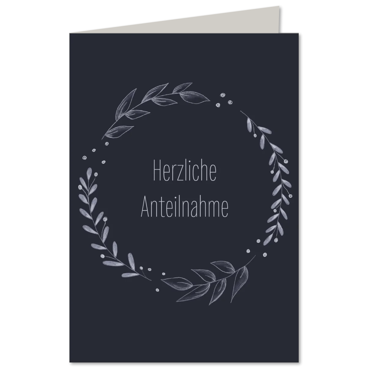 Illustrierte KEITCARDS Klappkarte Herzliche Anteilnahme, Design von Nina van Bergen, inklusive passendem C6 Briefumschlag