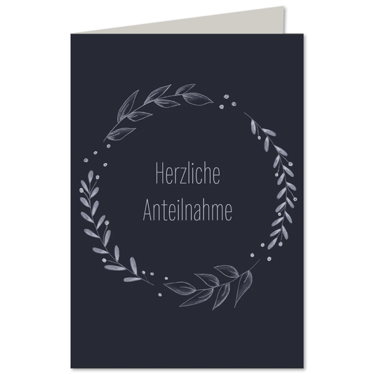Illustrierte KEITCARDS Klappkarte Herzliche Anteilnahme, Design von Nina van Bergen, inklusive passendem C6 Briefumschlag
