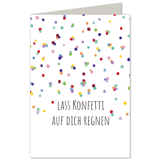 Illustrierte KEITCARDS Geburtstagskarte Konfetti von Nina van Bergen inklusive passendem C6 Briefumschlag