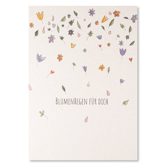 Illustrierte KEITCARDS Geburtstagskarte Blumenregen von Nina van Bergen