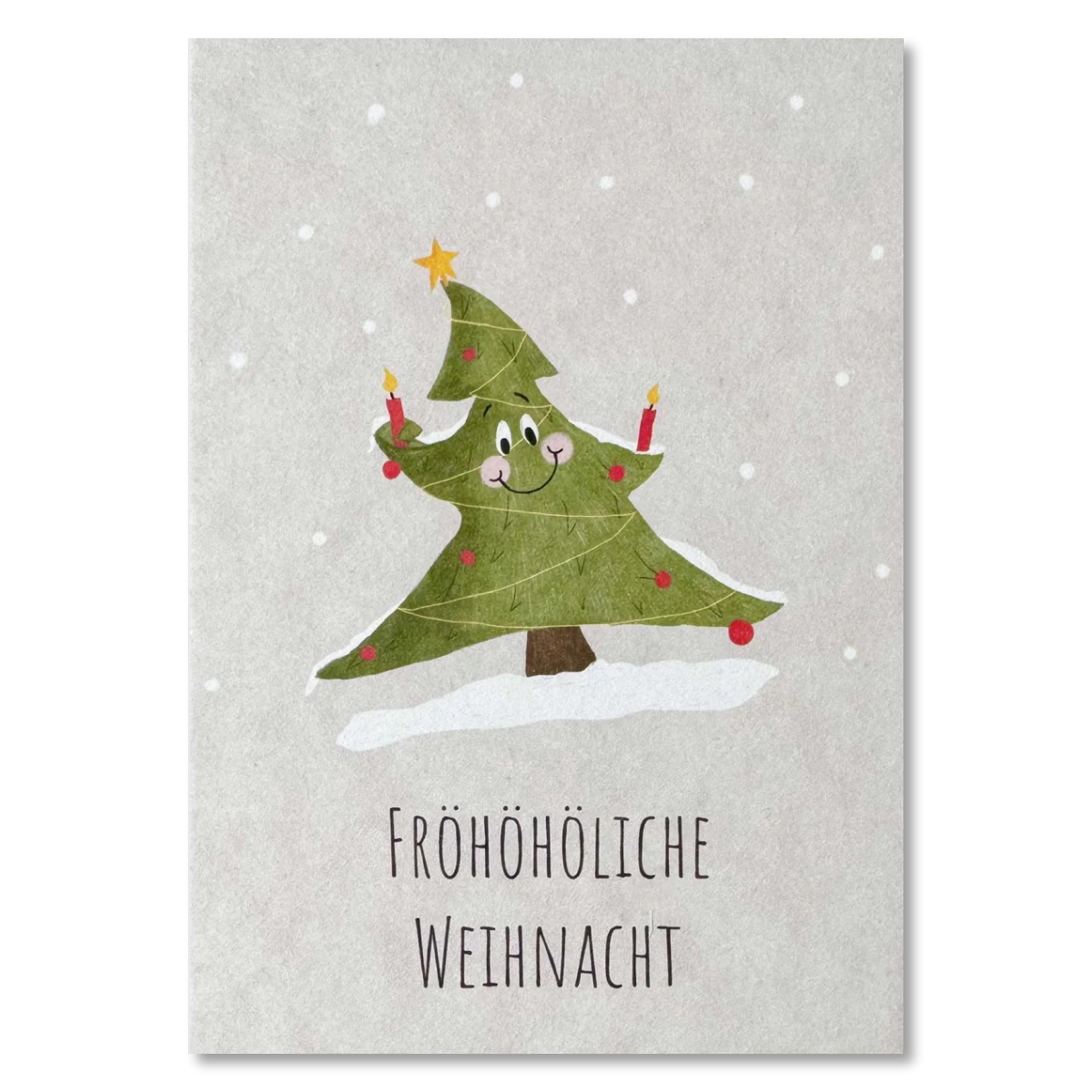 KEITCARDS Weihnachtskarte Fröhlicher Tannenbaum aus Holzschliffpappe von Nina van Bergen.