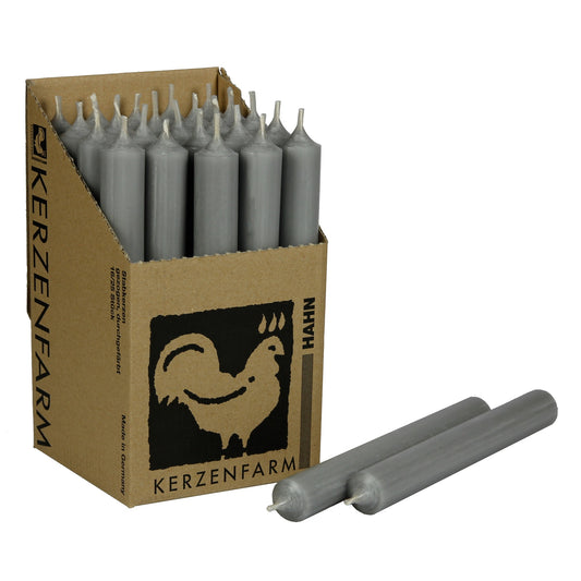 Kerzenfarm Hahn Stabkerze grau 180 x 22 mm
