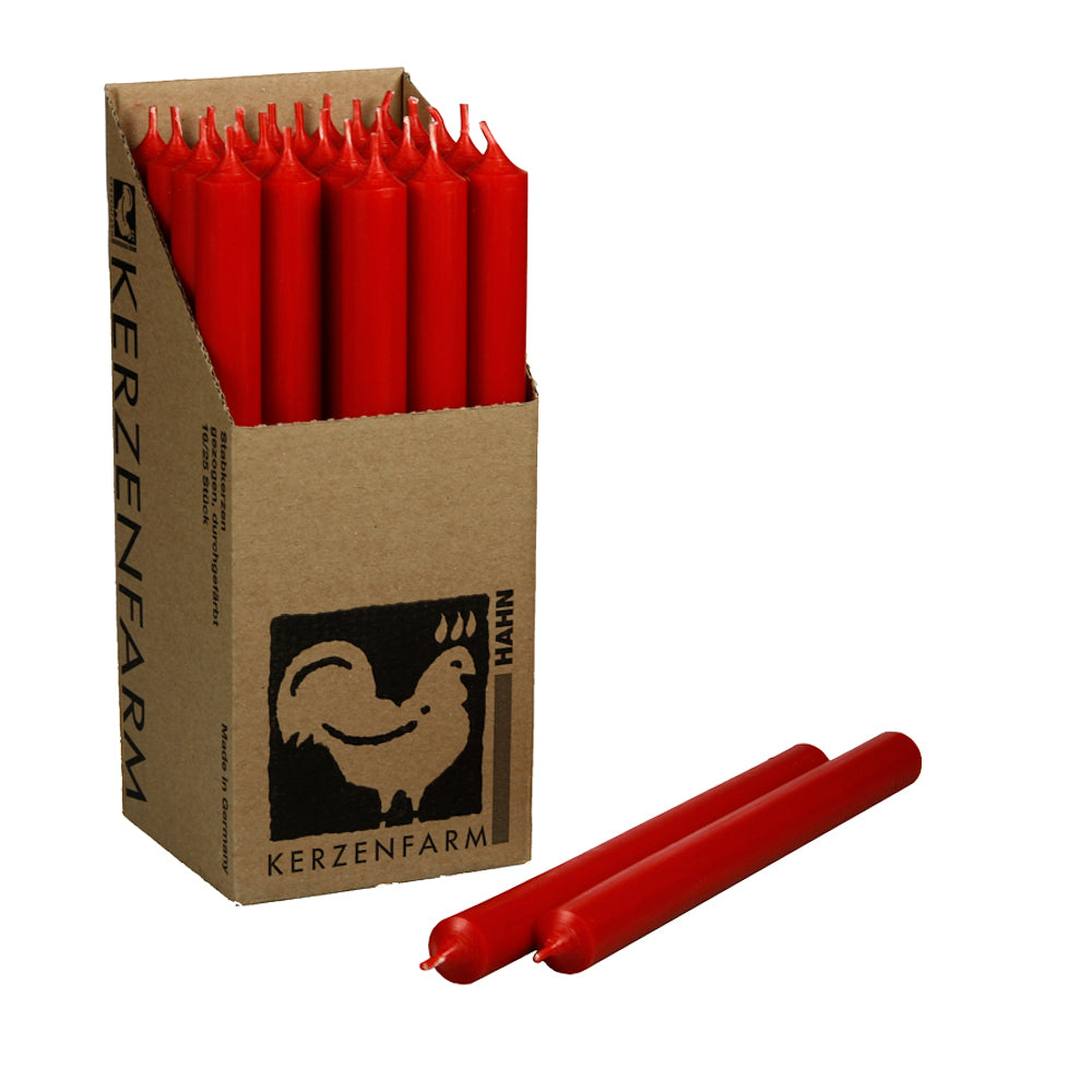 Kerzenfarm Hahn Stabkerze weihnachtsrot 250 x 22 mm