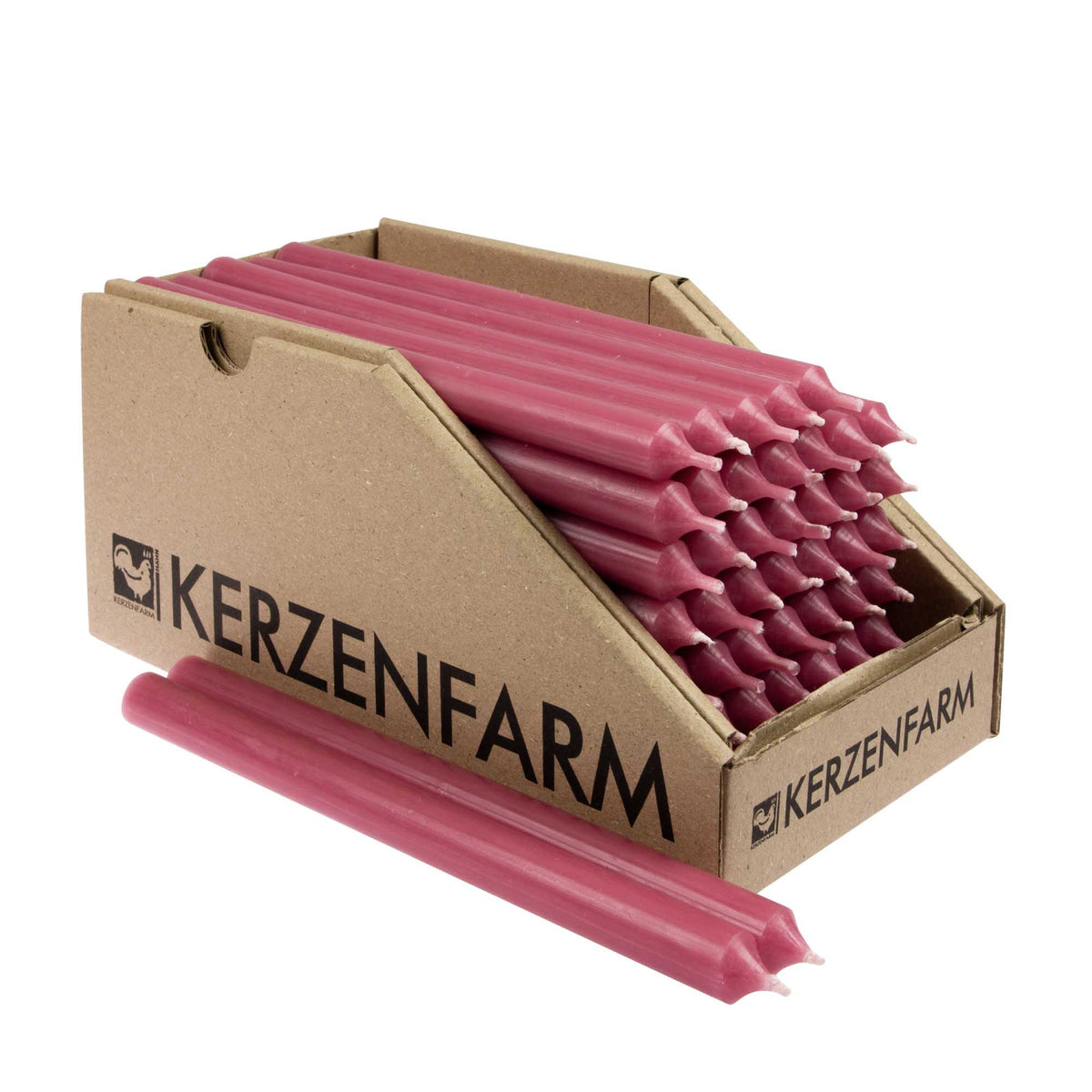 Kerzenfarm Hahn Stabkerze altrosa 180×13 mm