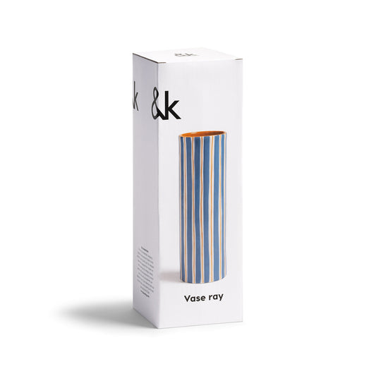 & klevering Vase ray 8x8x23,5 cm blau