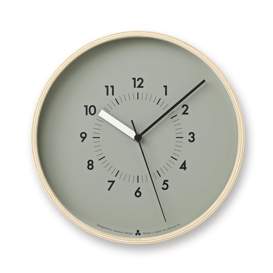 Lemnos Wanduhr Awa Soso grau