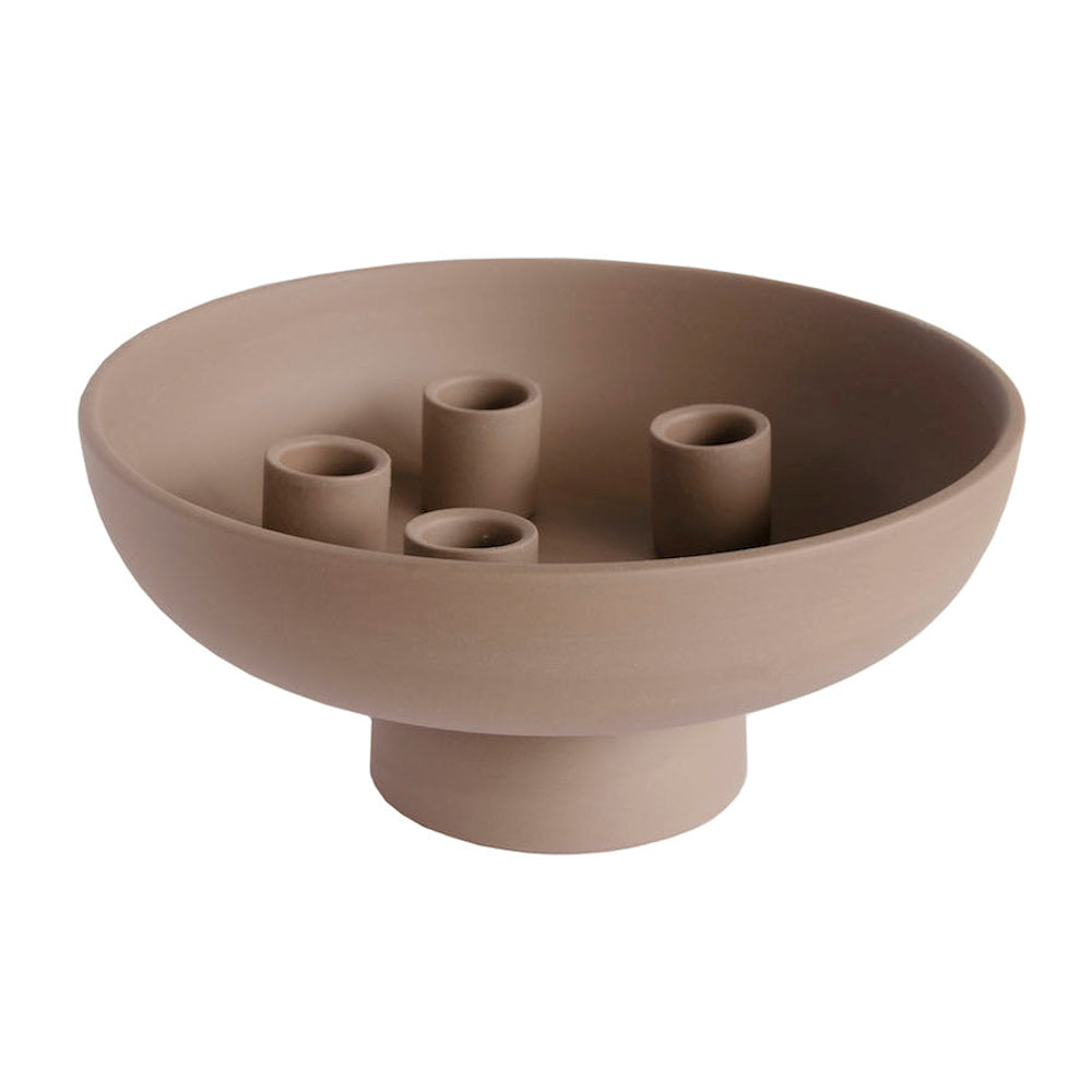 Home Delight Loua Advent Kerzenschale Keramik taupe