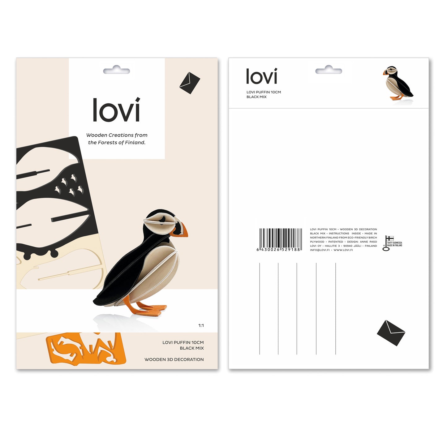 Lovi Puffin Design Dekofigur Birke