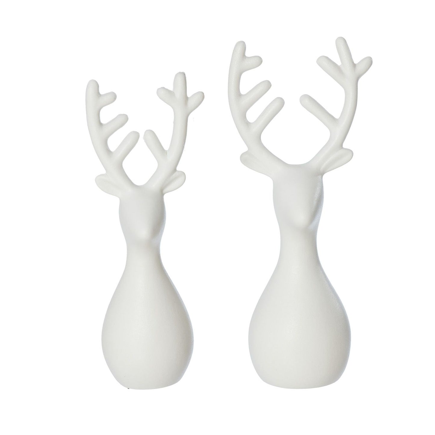 Lübech Living Dekofigur Rentier Keramik 2er-Set weiß