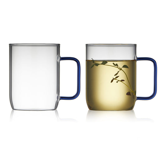 Lyngby Glas Torino Becher 0,4 Liter klar/blau 2er-Pack