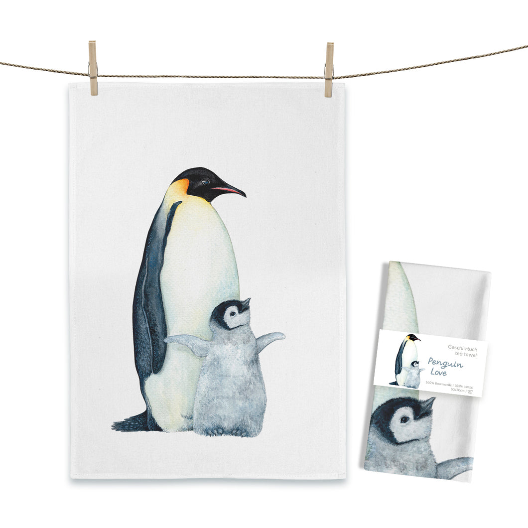 MALUU Geschirrtuch Penguin Love