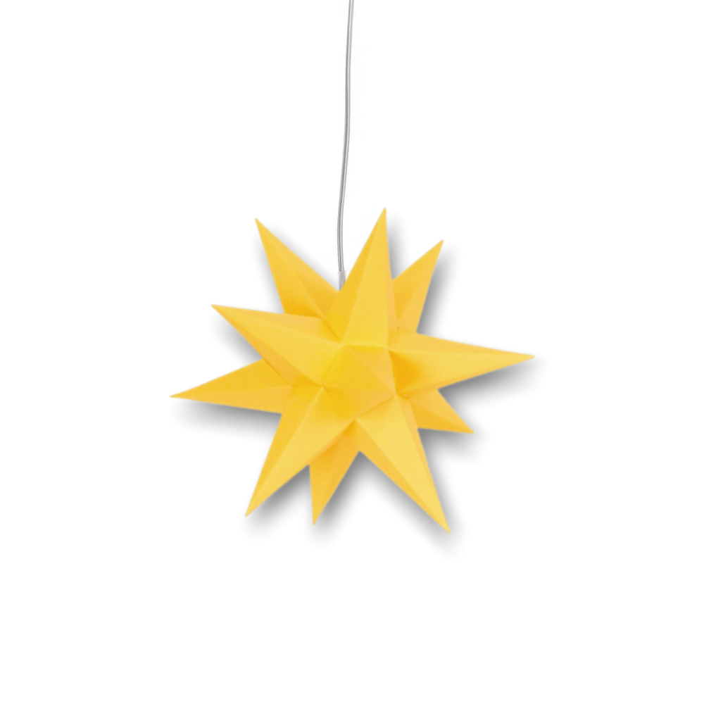 Marienberger Adventsstern 17 cm gelb mit Beleuchtung