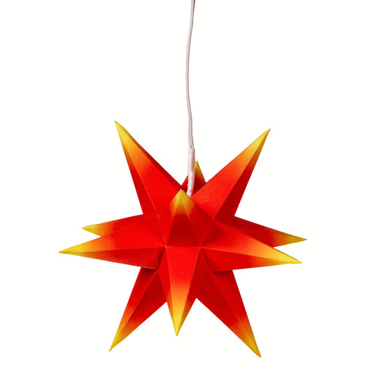 Marienberger Adventsstern 17 cm roter Kern mit gelber Spitze mit Beleuchtung