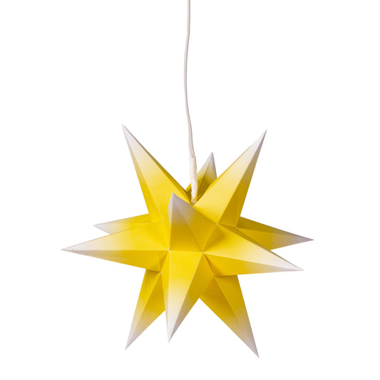 Marienberger Sterne Adventsstern gelb-weiß 17 cm mit Beleuchtung