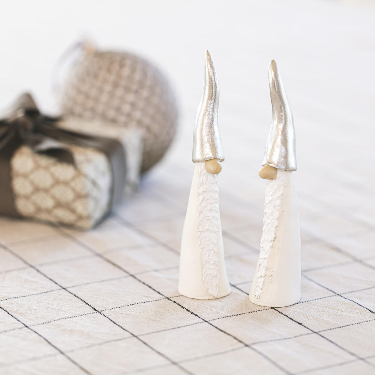 Nääsgränsgården Wichtel Tomte weiß 2er-Set Höhe 15 cm