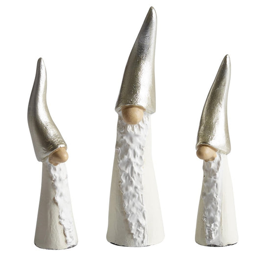 Nääsgränsgården Wichtel Tomte weiß 3er-Set Höhe 7–9 cm