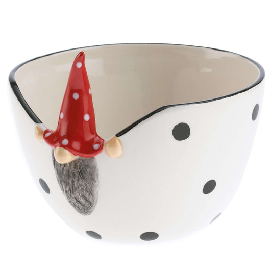 Nääsgränsgården Schale Wichtel mit hohem Hut Ø 10 cm weiß