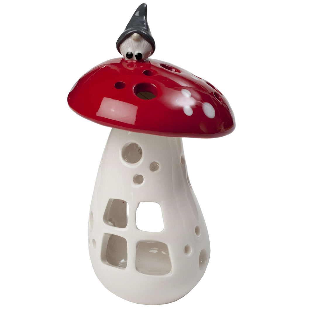 Nääsgränsgården Windlicht Wichtel auf Pilz Höhe 17 cm