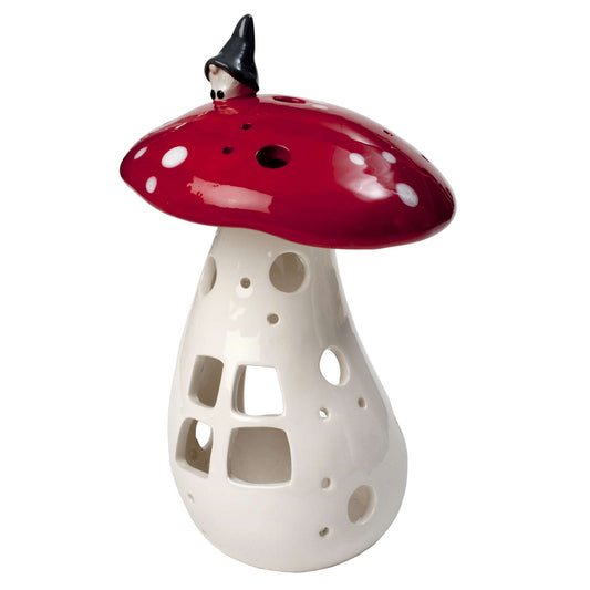 Nääsgränsgården Windlicht Wichtel auf Pilz Höhe 21 cm