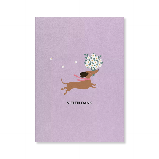 Naturbedacht Postkarte Dackel sagt Danke Nr. 303