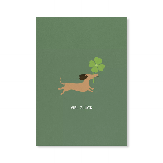 Naturbedacht Postkarte Dackel wünscht Glück Nr. 307