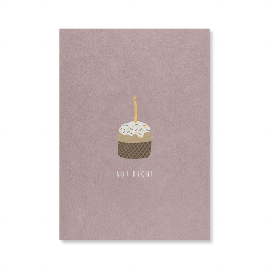 Naturbedacht Postkarte Geburtstag Kuchen mit Kerze Nr. 29