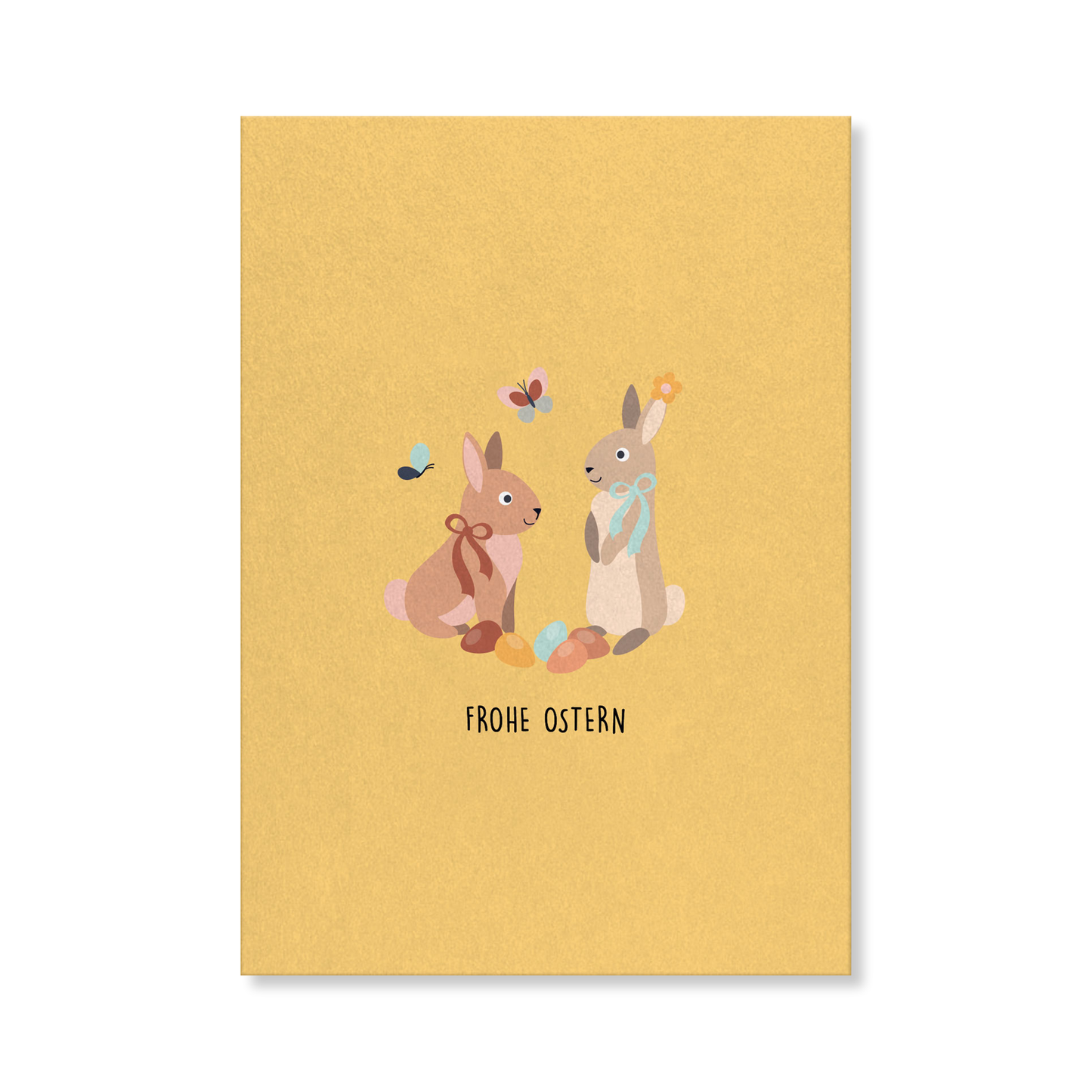 Naturbedacht Postkarte Ostern Zwei Haeschen gelb Nr. 189