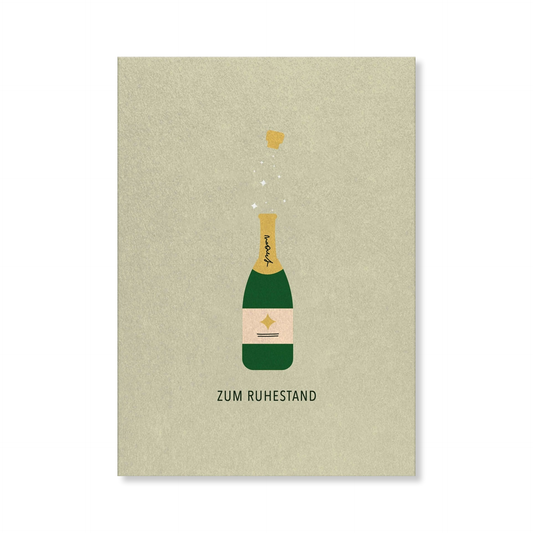 Naturbedacht Postkarte Rente Sektflasche Nr. 77