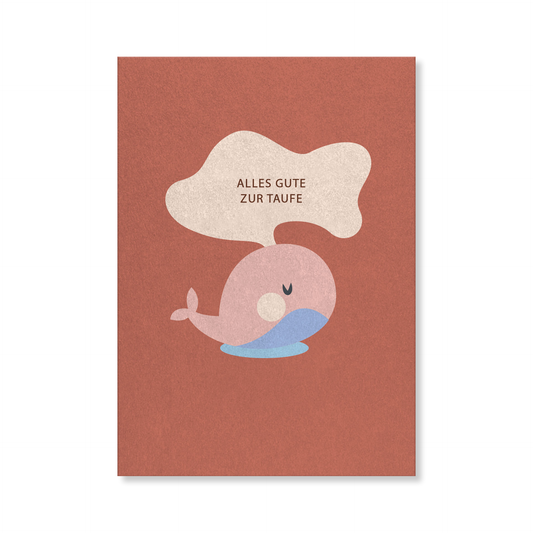 Naturbedacht Postkarte Wal zur Taufe Nr. 85