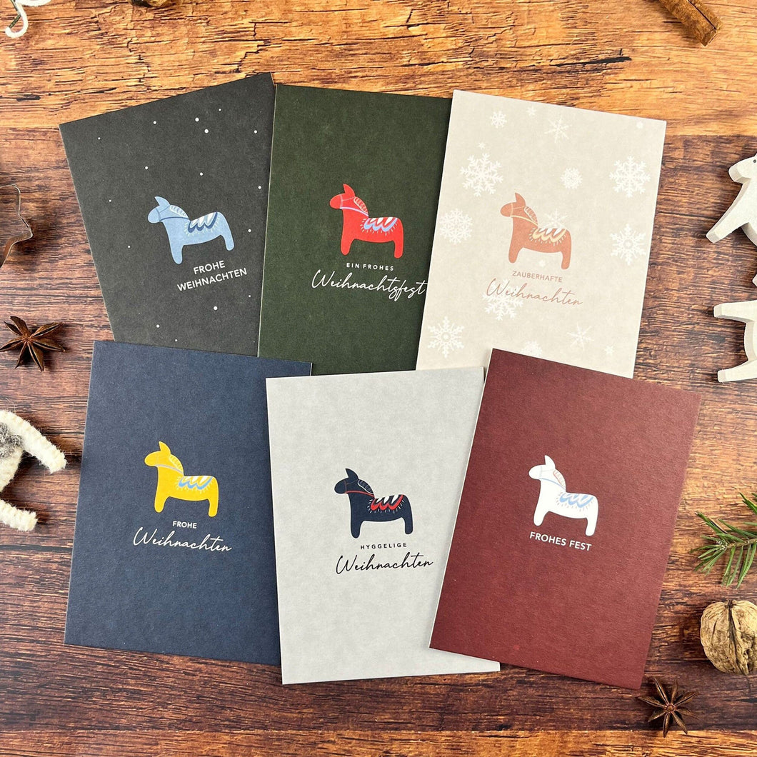 Naturbedacht Postkarten-Set 6 Dalapferde mit Umschläge Nr. 20