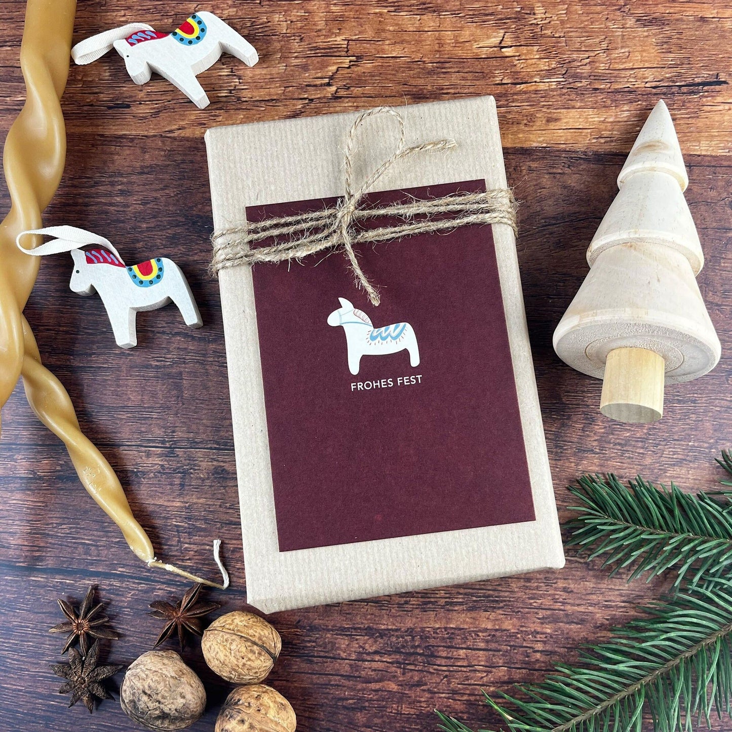 Naturbedacht Postkarten-Set 6 Dalapferde mit Umschläge Nr. 20