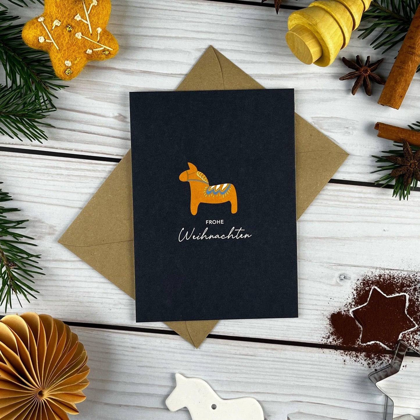 Naturbedacht Postkarten-Set 6 Dalapferde mit Umschläge Nr. 20