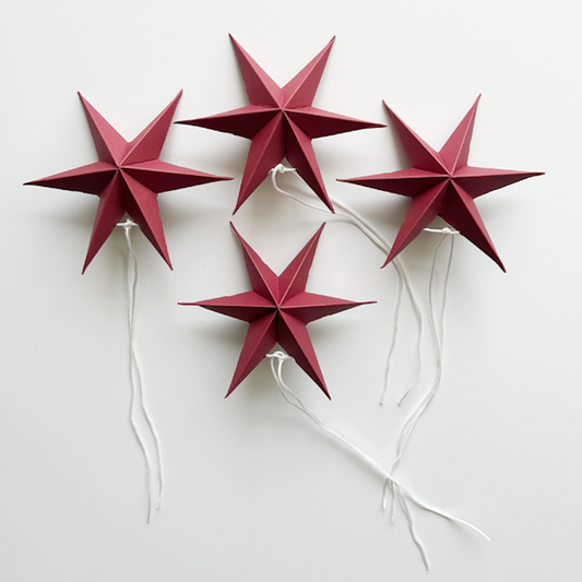 Noordliving Mini-Papierstern 2er-Set weinrot