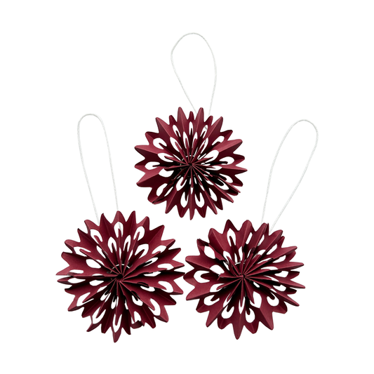 Noordliving Schneeflocken-Stern Papier weinrot