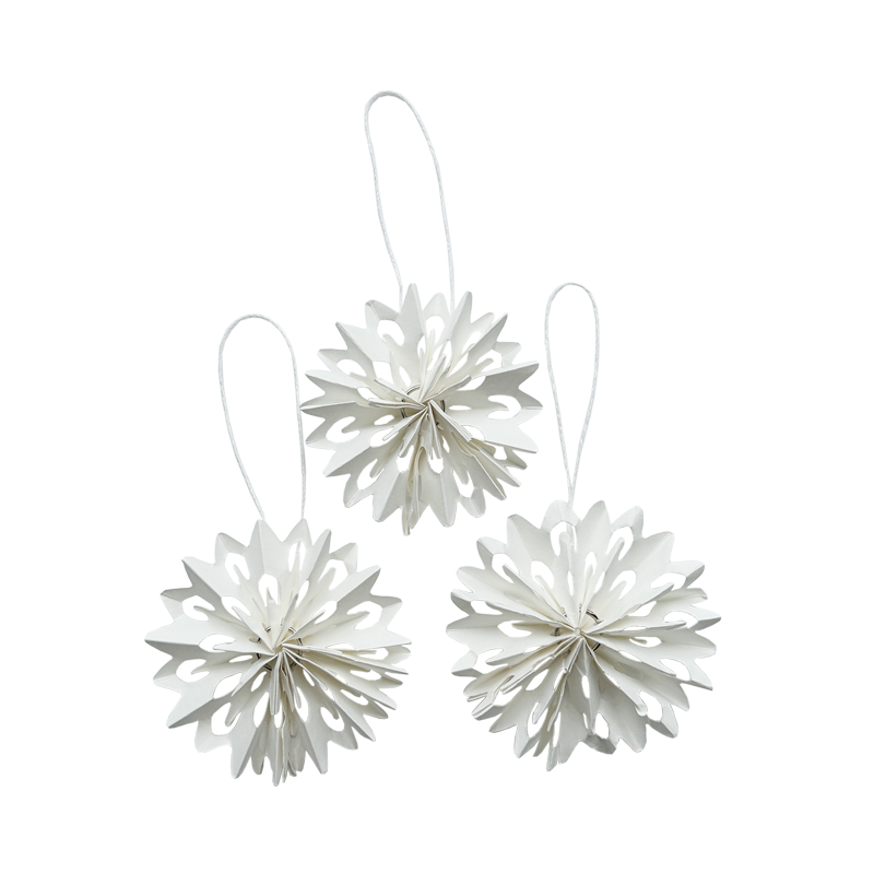 Noordliving Schneeflocken-Stern Papier weiß