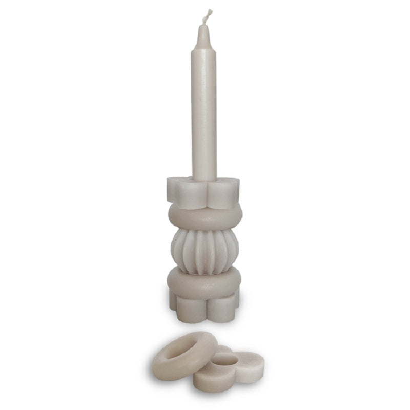 Noordliving Stapelkerze 21 cm sandgrau