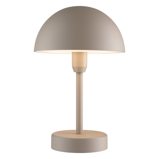 Tragbare Nordlux Akku-Tischleuchte Ellen To-Go in Beige – minimalistische LED-Leuchte im dänischen Design für den Indoor- und Outdoor-Bereich
