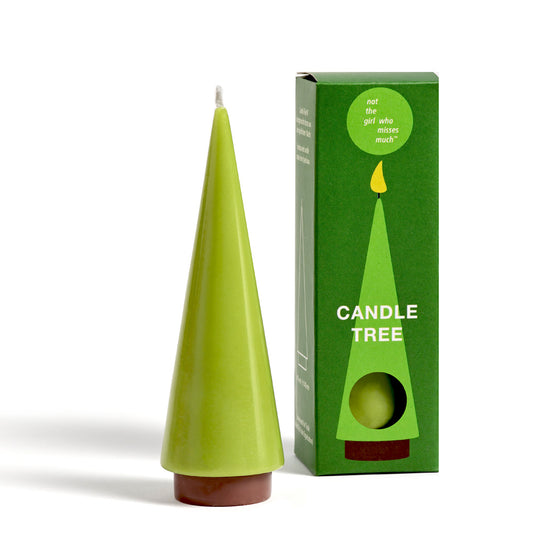not the girl who misses much Tannenbaum-Kerze Candle Tree M moosgrün