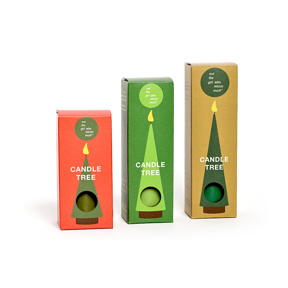 not the girl who misses much Tannenbaum-Kerze Candle Tree S olivgrün