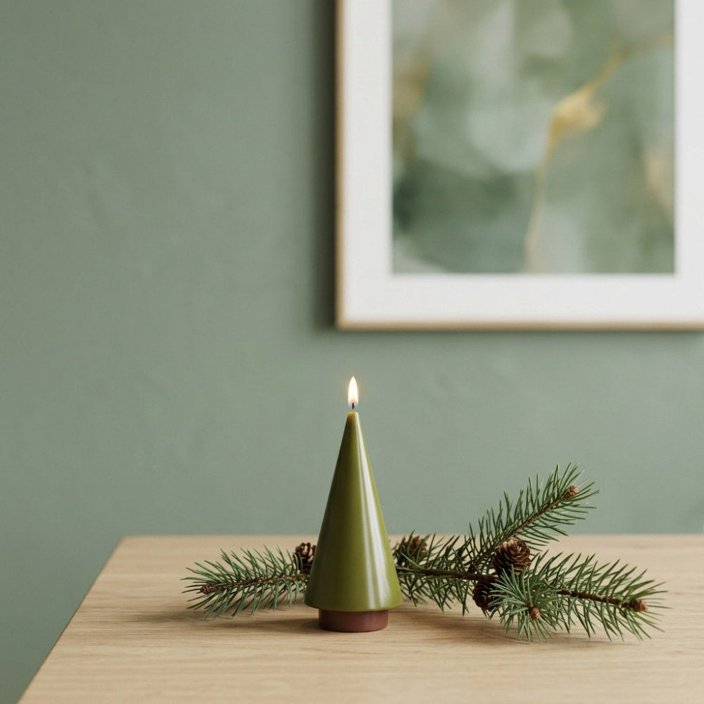 not the girl who misses much Tannenbaum-Kerze Candle Tree S olivgrün