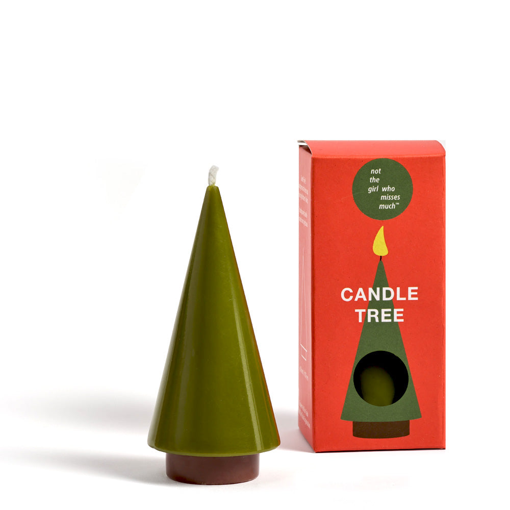 not the girl who misses much Tannenbaum-Kerze Candle Tree S olivgrün