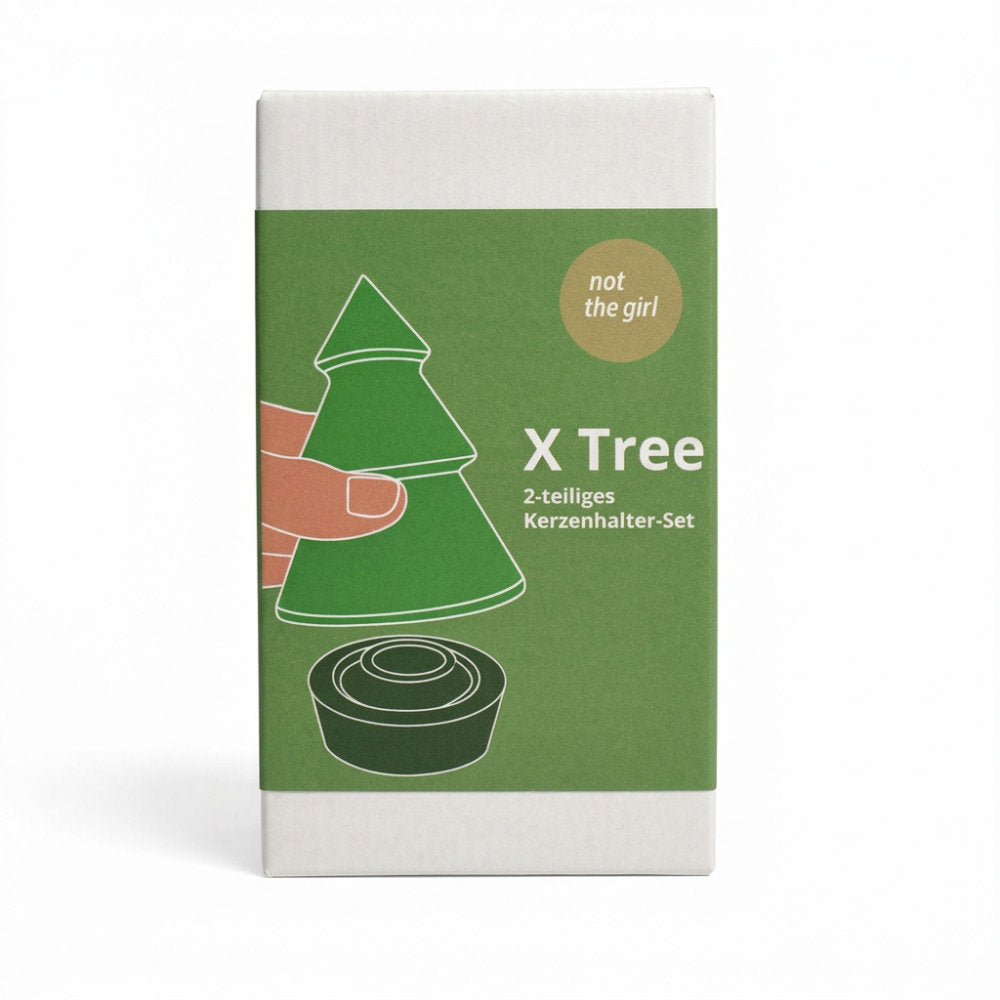 not the girl who misses much X Tree Zweiteiliger Kerzenhalter oliv
