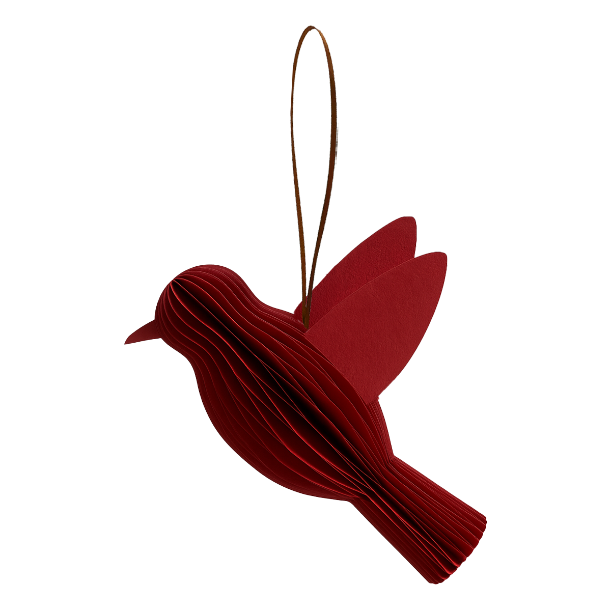 Papurism Papierdekoration Vogel rot 10 cm