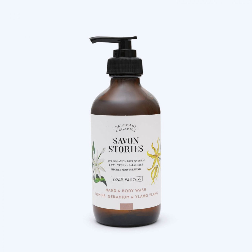 Savon Stories Liquid Soap Organic - Jasmine, Geranium & Ylang Ylang