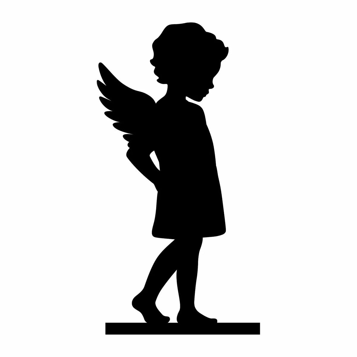 side by side Design Silhouette Engel für Keksschale