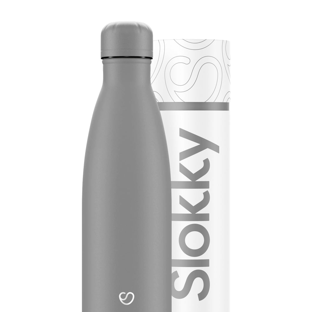 Slokky Mono graue Flasche & Deckel 500 ml